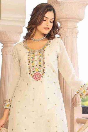 Georgette Salwar Suit In Beige 202061 02
