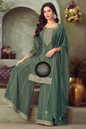 Georgette Salwar Suit In Green 202018 01