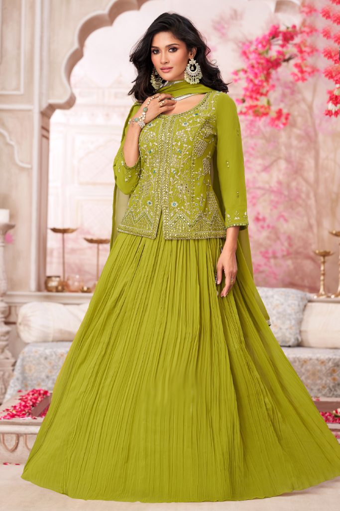 Georgette Salwar Suit In Green 202067 01