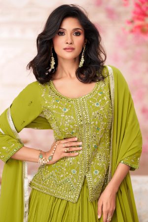 Georgette Salwar Suit In Green 202067 02
