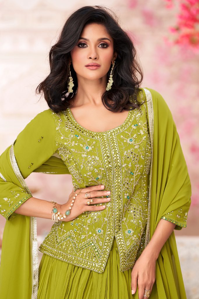 Georgette Salwar Suit In Green 202067 02