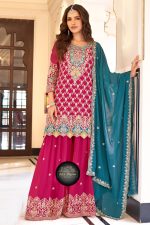 Georgette Salwar Suit In Magenta 202073 01