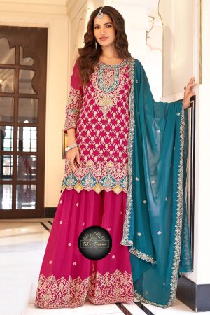 Georgette Salwar Suit In Magenta 202073 01