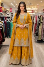 Georgette Salwar Suit in Yellow 202046 01