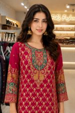 Georgette Sharara Salwer Suit In Maroon 202073 02