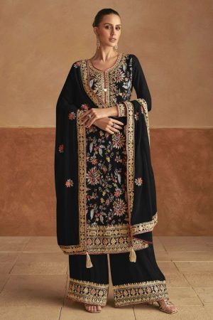Lahza Chinnon Salwar Suit In Black 202082 01