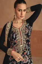 Lahza Chinnon Salwar Suit In Black 202082 02