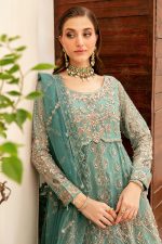 Ramsha Organza Gown in Cyan 201915 02