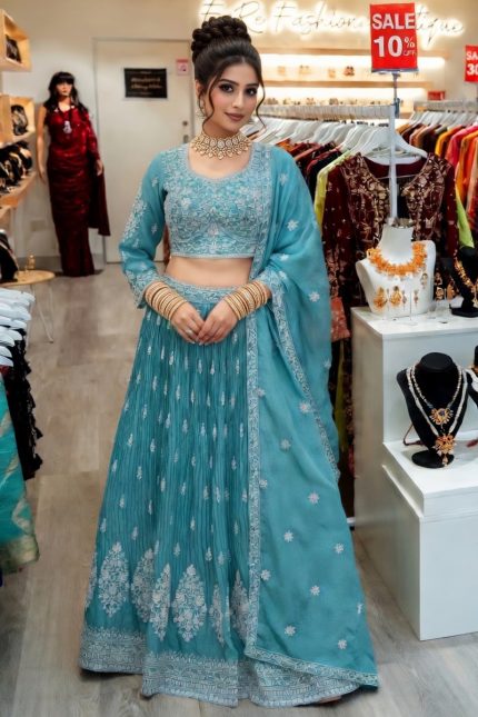 Silk Lehenga Choli In Cyan 202063 01