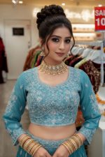 Silk Lehenga Choli In Cyan 202063 02