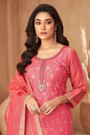 Silk Salwar Suit In Pink 202055 02