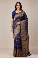 Silk Saree In Blue 600698 01