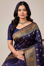 Silk Saree In Blue 600698 02