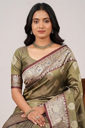 Silk Saree In Brown 600703 02