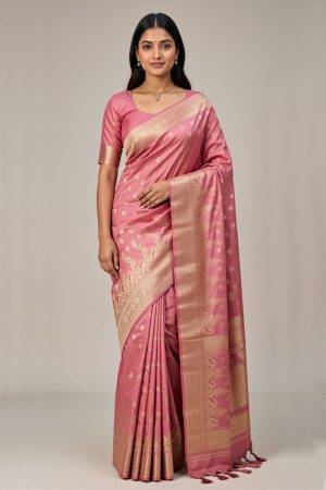 Silk Saree In Pink 600651 01