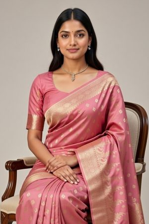 Silk Saree In Pink 600651 02