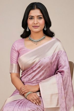 Silk Saree In Purple 600682 02