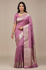 Silk Saree In Purple 600687 01