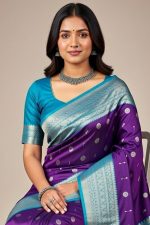 Silk Saree In Purple 600693 02