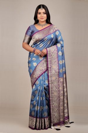 Silk Saree In Purple 600701 01