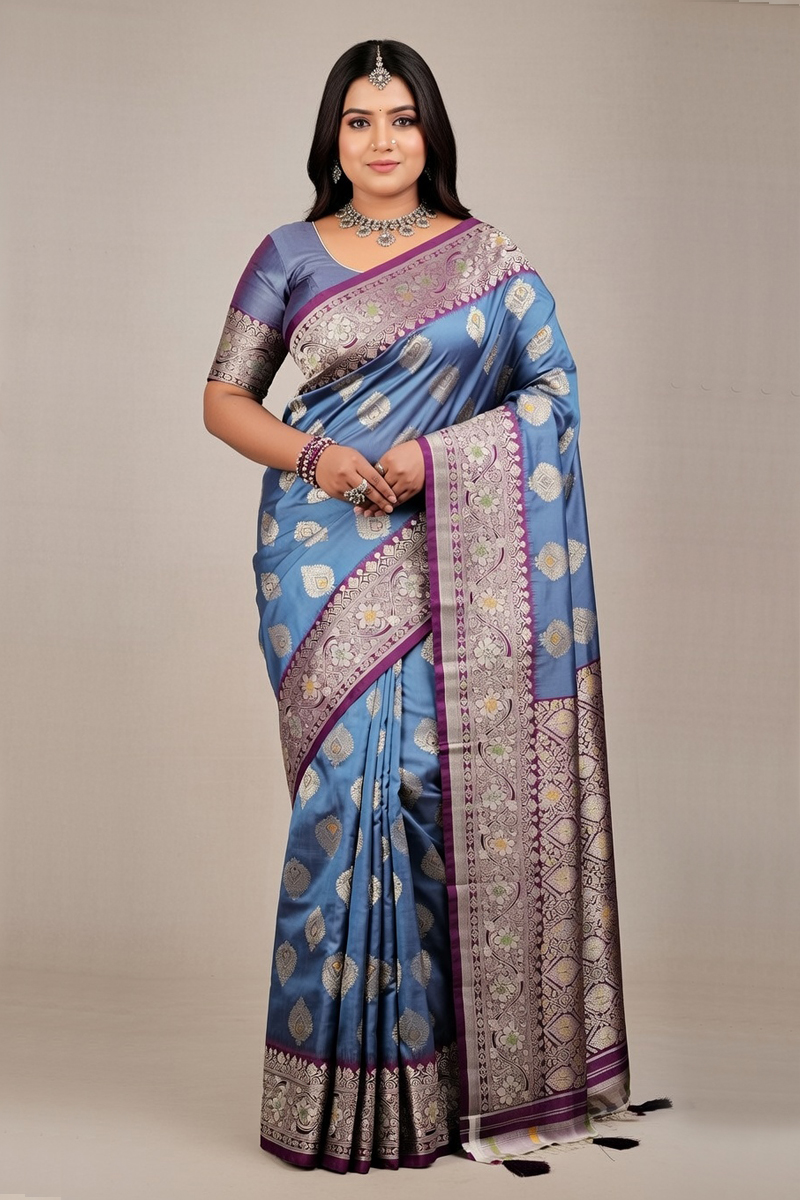 Silk Saree In Purple 600701 01 Silk Saree In Purple 600701 01