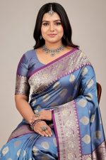 Silk Saree In Purple 600701 02
