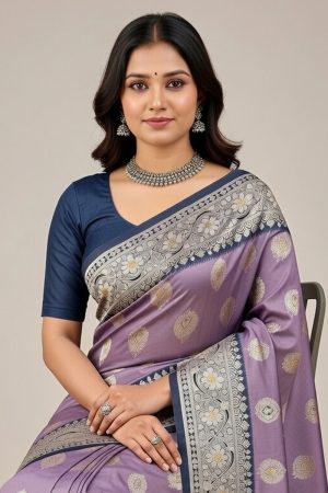 Silk Saree In Purple 600702 02