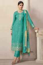 Viscose Salwar Suit In Green 202103 01