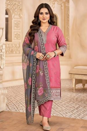 Crape Silk Straight Pant Salwar Suit In 202236 01