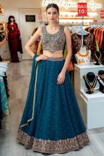 Crop Top Lehenga Choli In Blue 202198 01