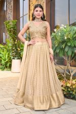 Crop Top Lehenga Choli In Golden 202169 01