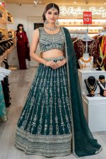 Crop Top Lehenga Choli In Green 202249 01