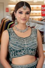 Crop Top Lehenga Choli In Green 202249 02