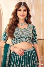 Crop Top Lehenga Choli In Green 202249 02