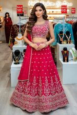 Crop Top Lehenga Choli In Red 202309 01