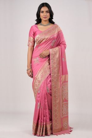 Designer Silk Saree In Pink 600649 01