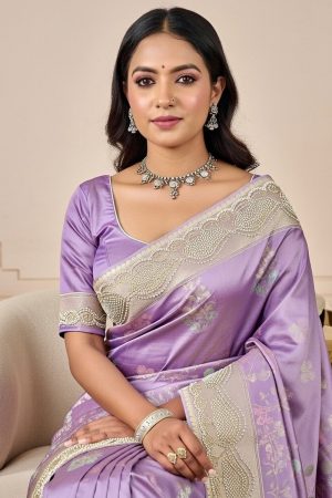 Designer Silk Saree In Purple 600669 02