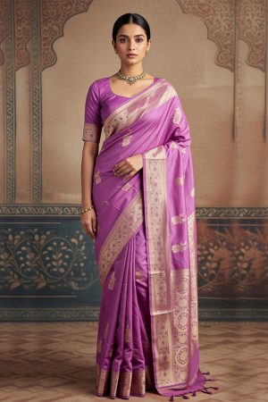 Designer Silk Saree In Purple 600744 01
