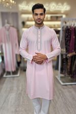 Embroidered Punjabi In Pink 550043 01