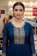 Embroidered Silk Gown In Blue 202291 02