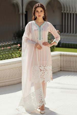 Embroidered Silk Straight Pant Salwar Suit In White 202167 01