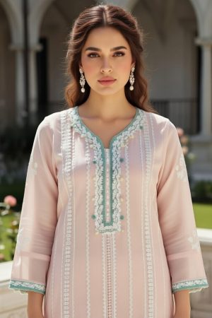 Embroidered Silk Straight Pant Salwar Suit In White 202167 02