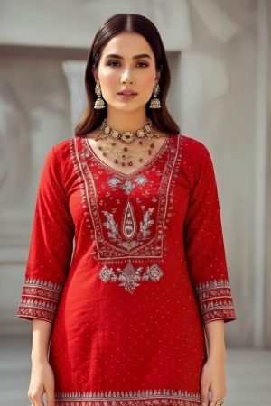 Farsi Salwar Suit In Red 202251 02