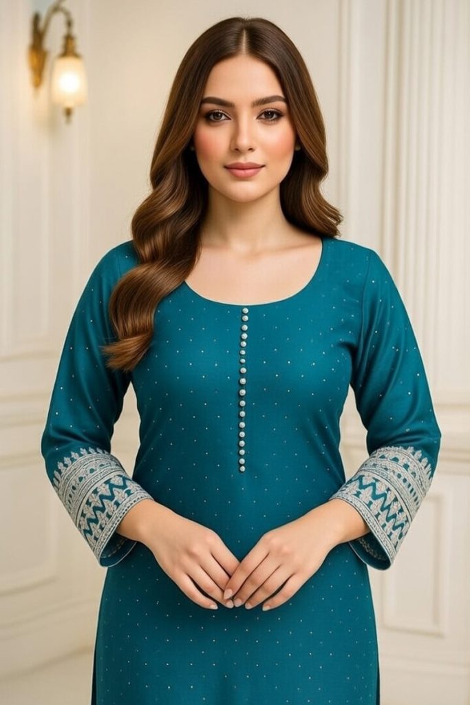 Georgette Straight Pant Salwar Suit In Blue 202260 02