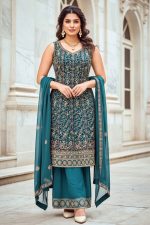 Long Plazo Salwar Suit In Green 202245 01
