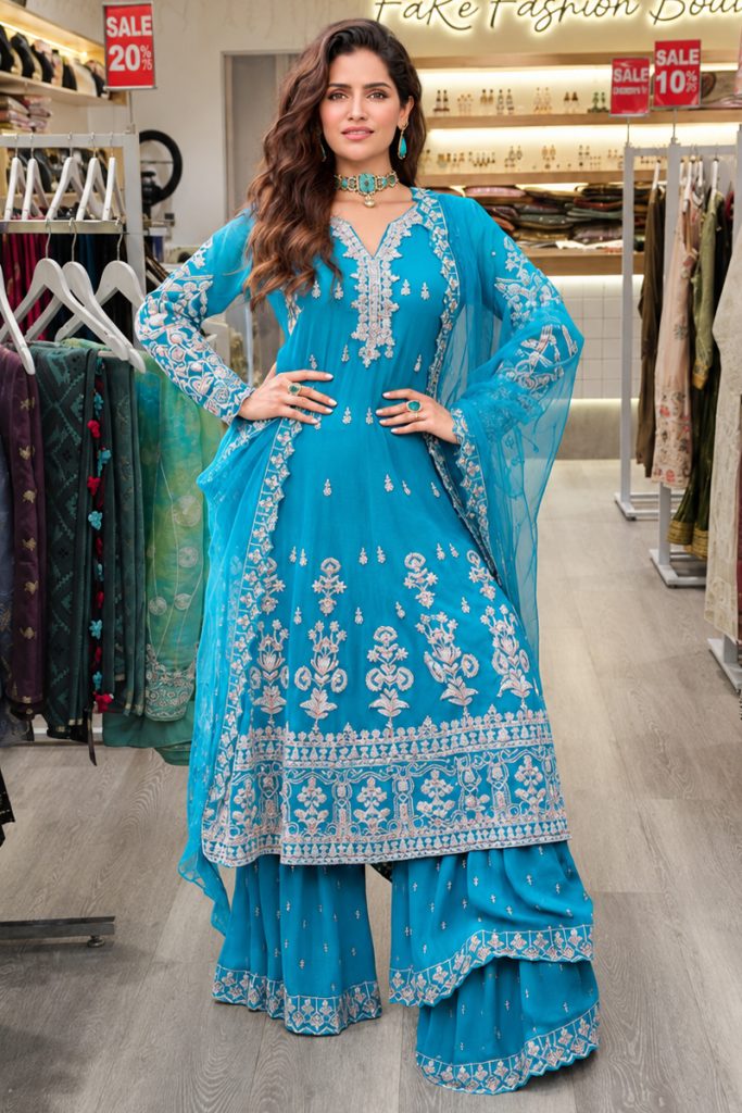 Long Plazo Salwar Suit In Green 202271 01
