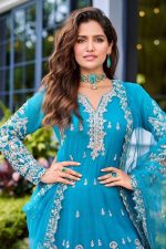 Long Plazo Salwar Suit In Green 202271 02