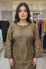 Raw Silk Salwar Suit In Coffee 202353 02