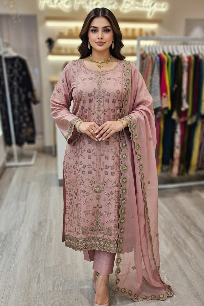 Raw Silk Salwar Suit In Pink 202359 01