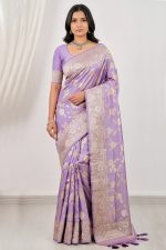 Silk Saree In Purple 600647 01